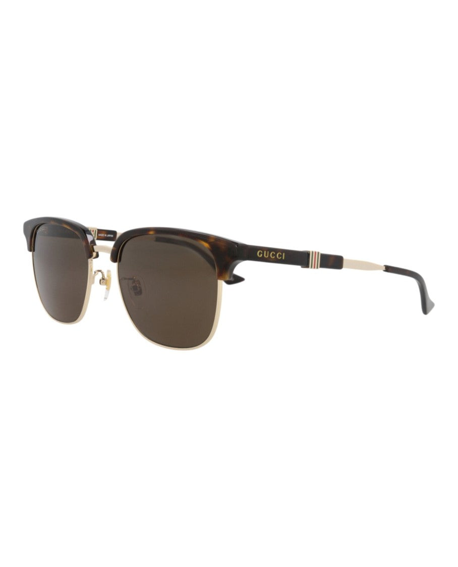 Gucci Square-Frame Metal Sunglasses