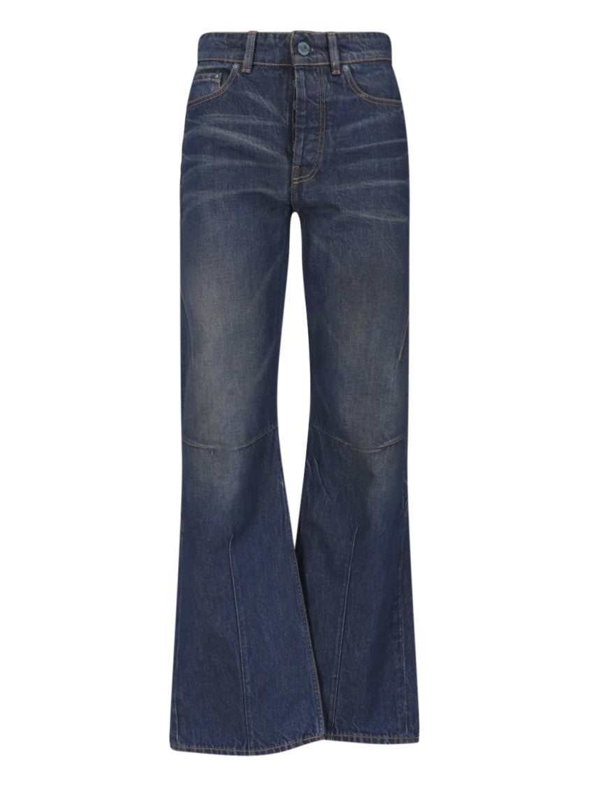 Our Legacy Blue Flared Faded Denim Jeans