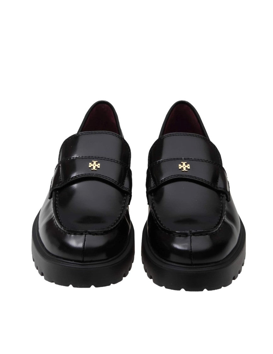 Tory Burch Lug Moccasin In Leather Color Black
