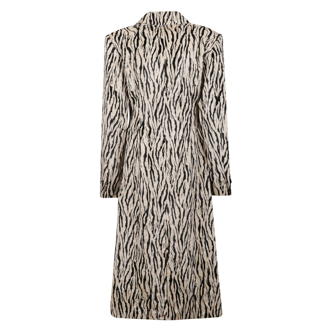 Rotate Double-Breasted Faux Fur Animal-Print Coat