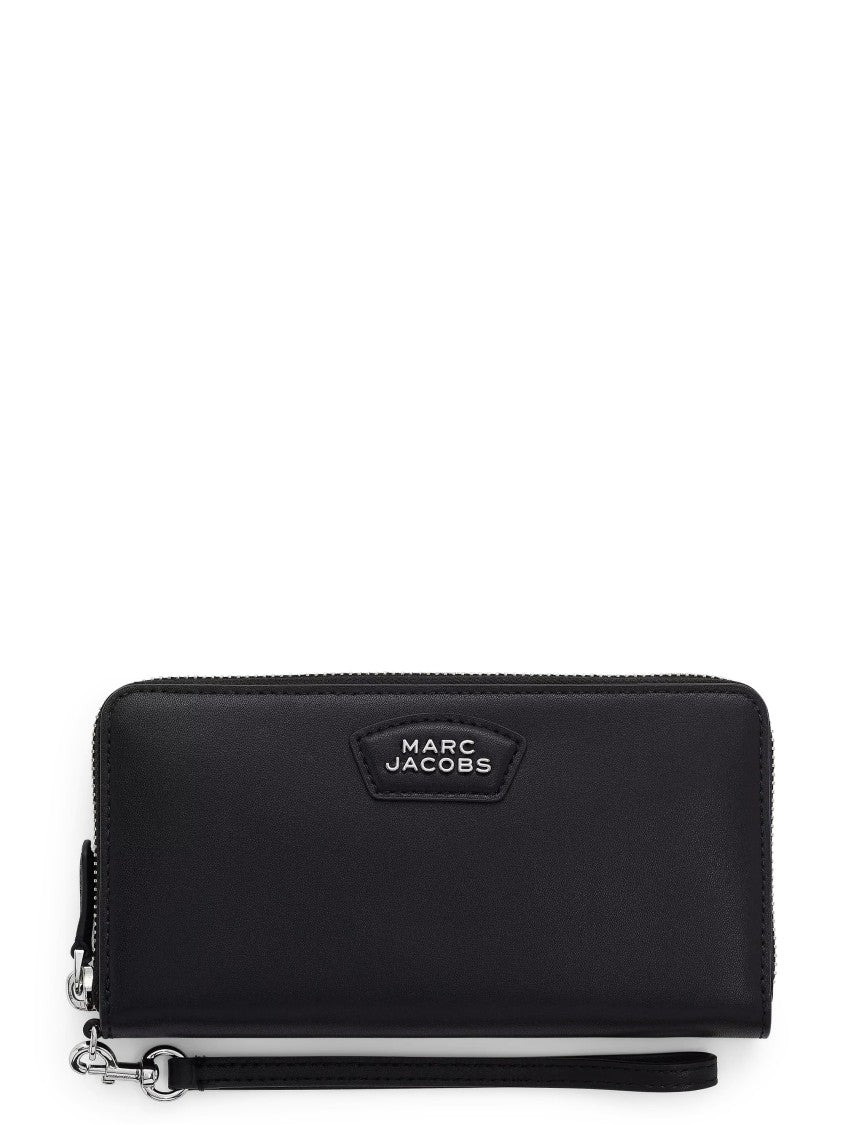 Marc Jacobs Rectangular Black Leather Continental Wallet With Zip-Around Closure