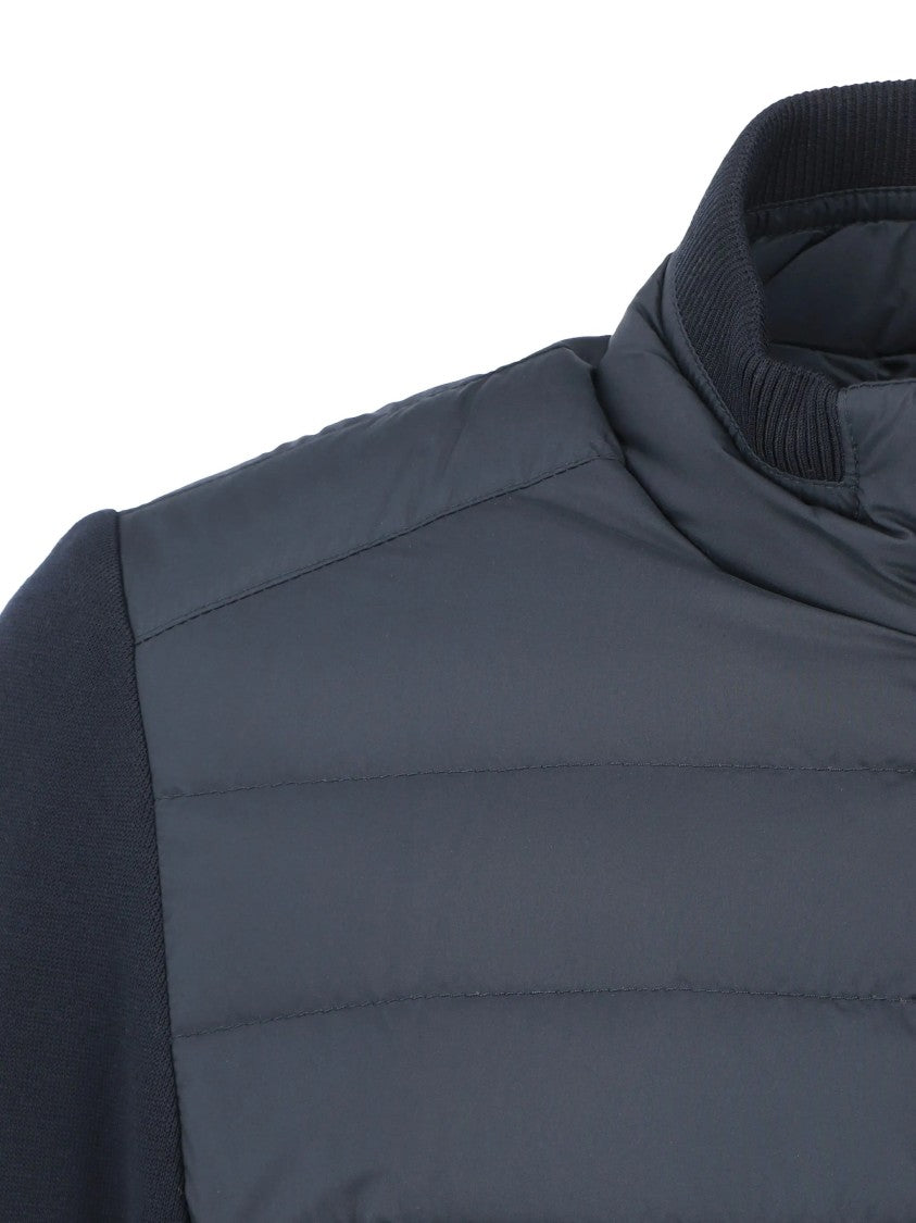 Moorer Quilted Padded Casual Jacket With Ribbed Details
