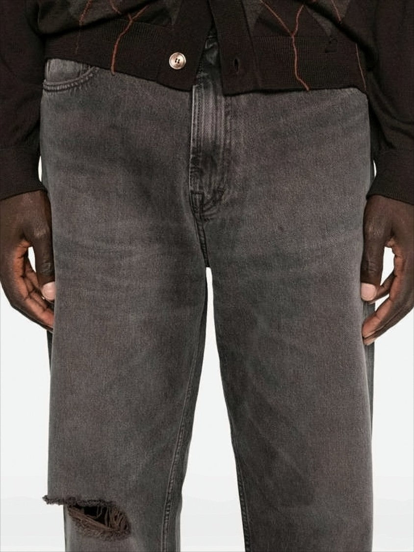 Our Legacy Distressed Black Denim Pants With Relaxed Fit
