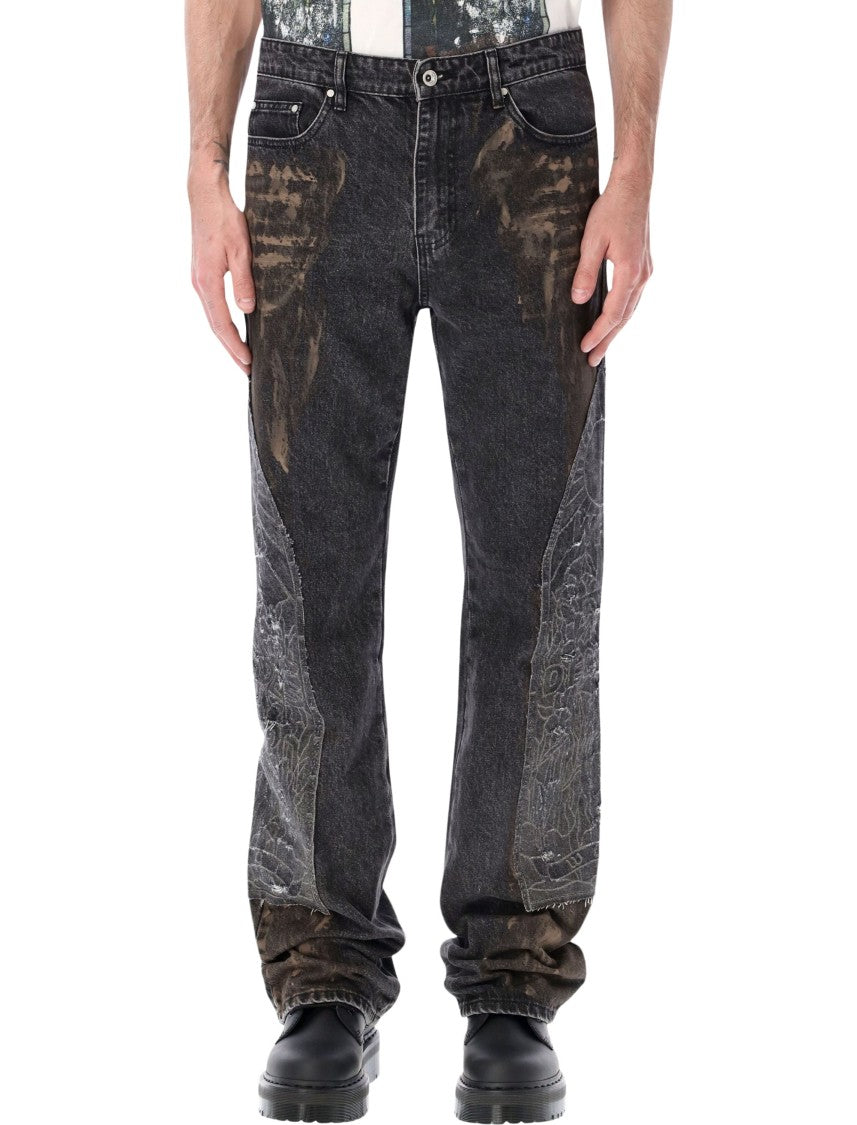 Who Decides War Mechanic Distressed Graphic Denim Jeans