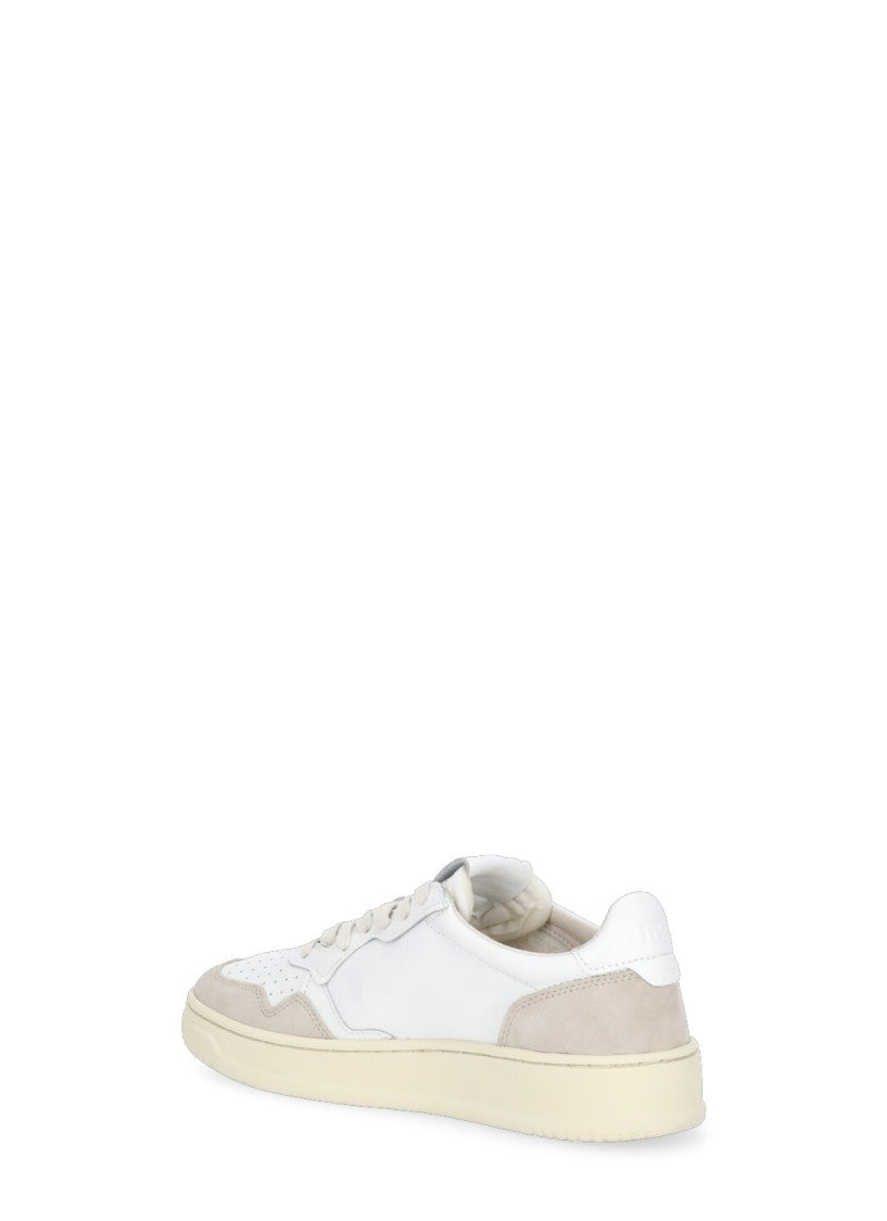 Autry White Medalist Low Leather-Blend Sneakers