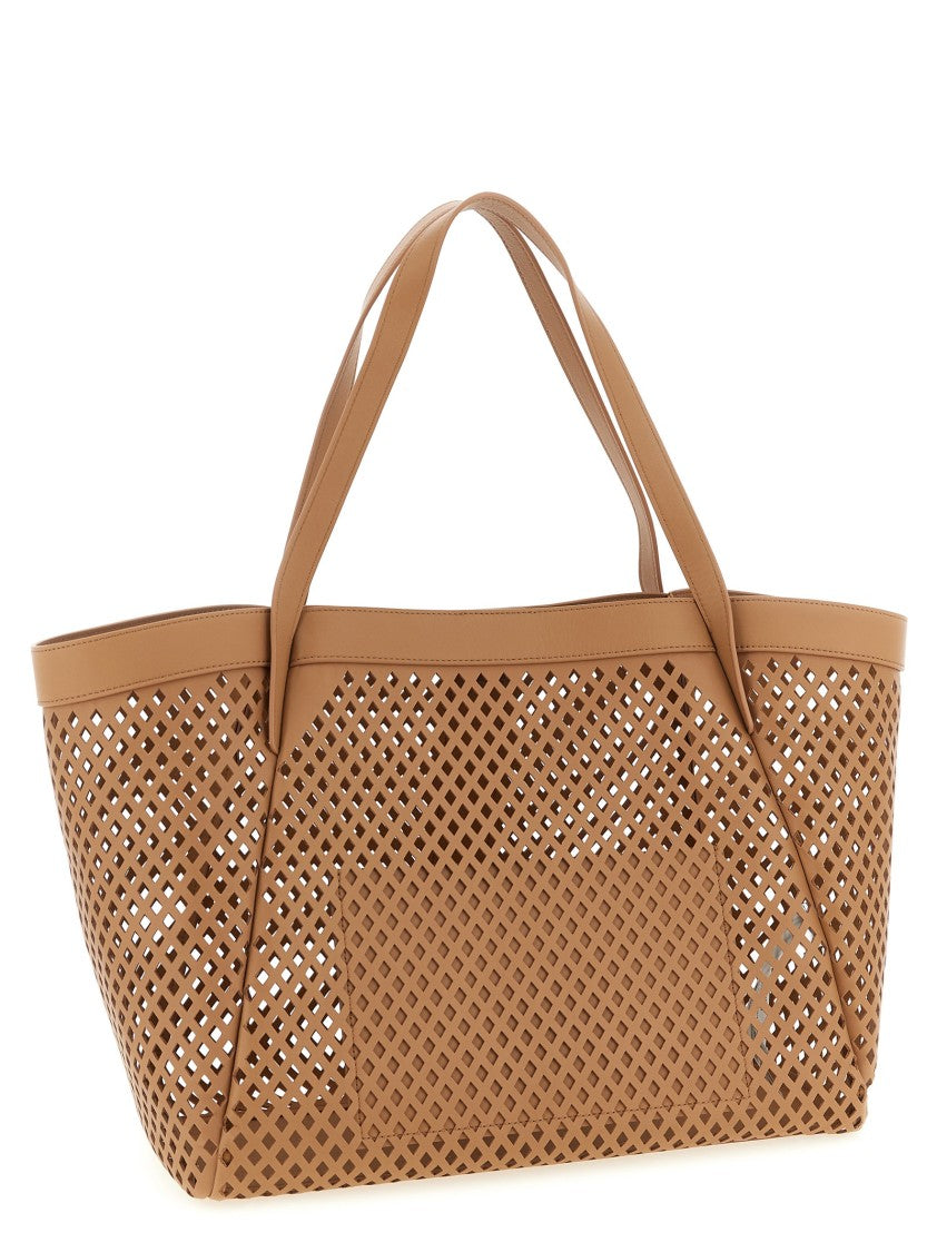 Twin-Set Openwork Leather Shopping Bag