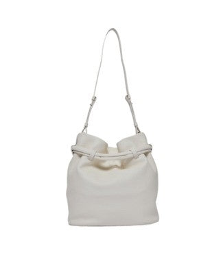 Orciani White Leather Handbag With Adjustable Versatile Strap