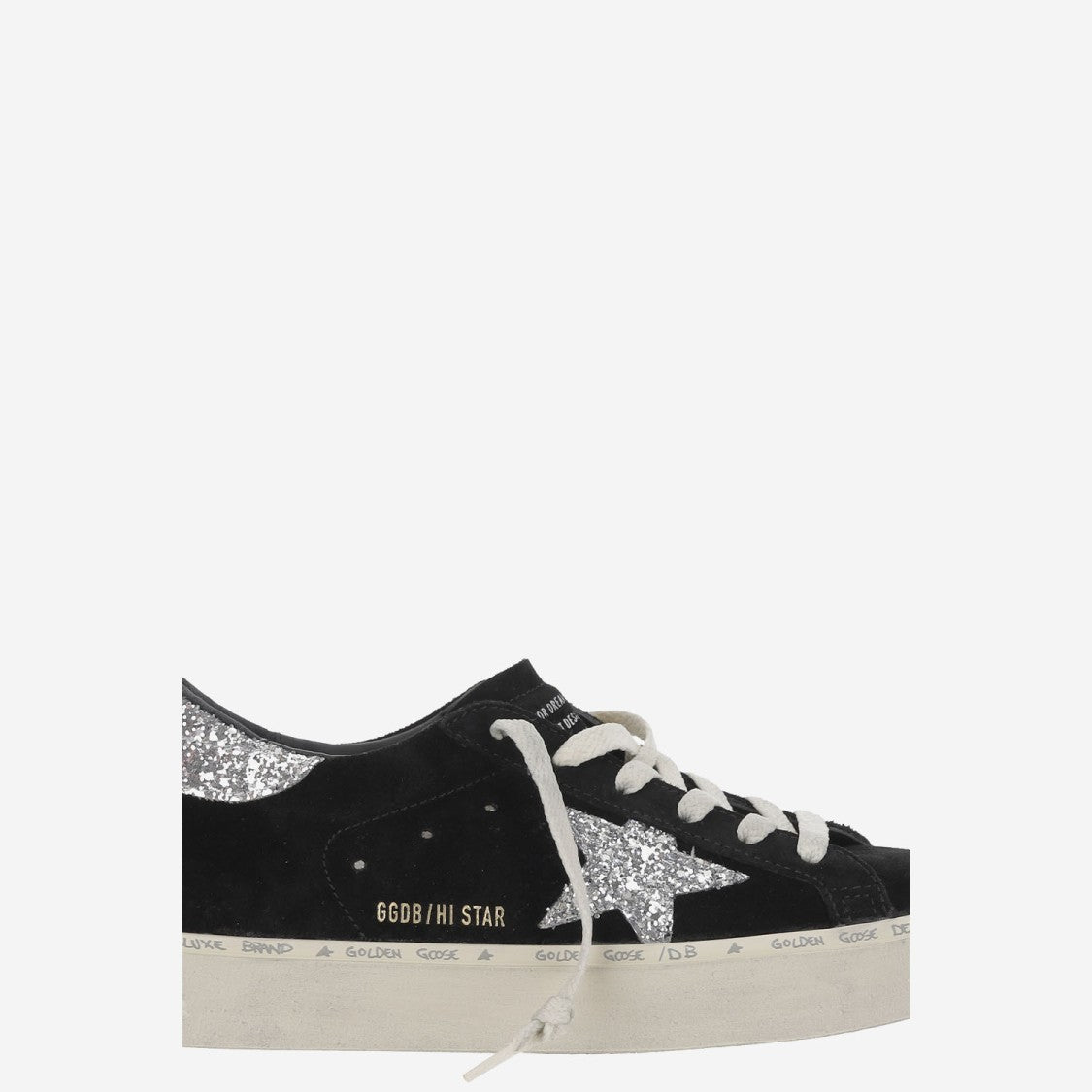 Golden Goose Black Leather Hi Star Sneakers