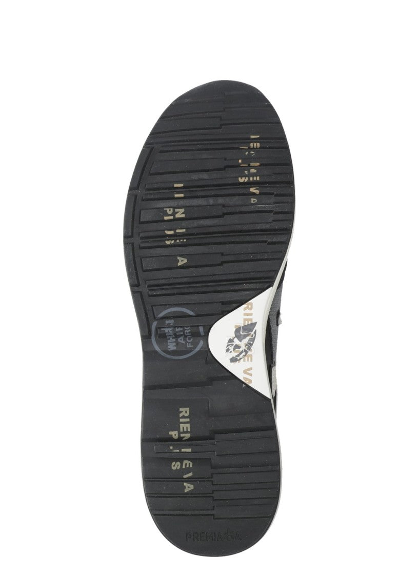 Premiata White Mick 8085 Suede-Blend Sneakers