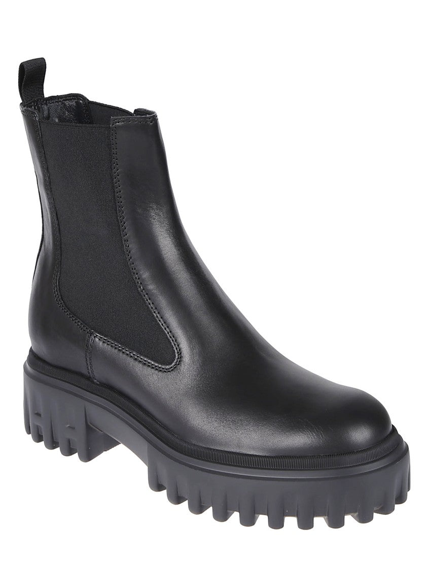 Hogan Black Calf Leather H700 Chelsea Boots