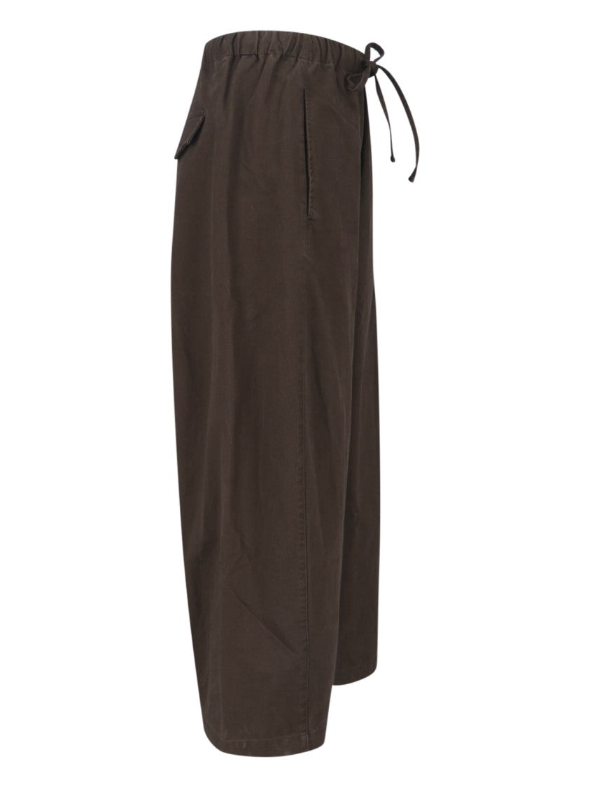 Entire Studios Brown Loft Wide-Leg Cotton Pants