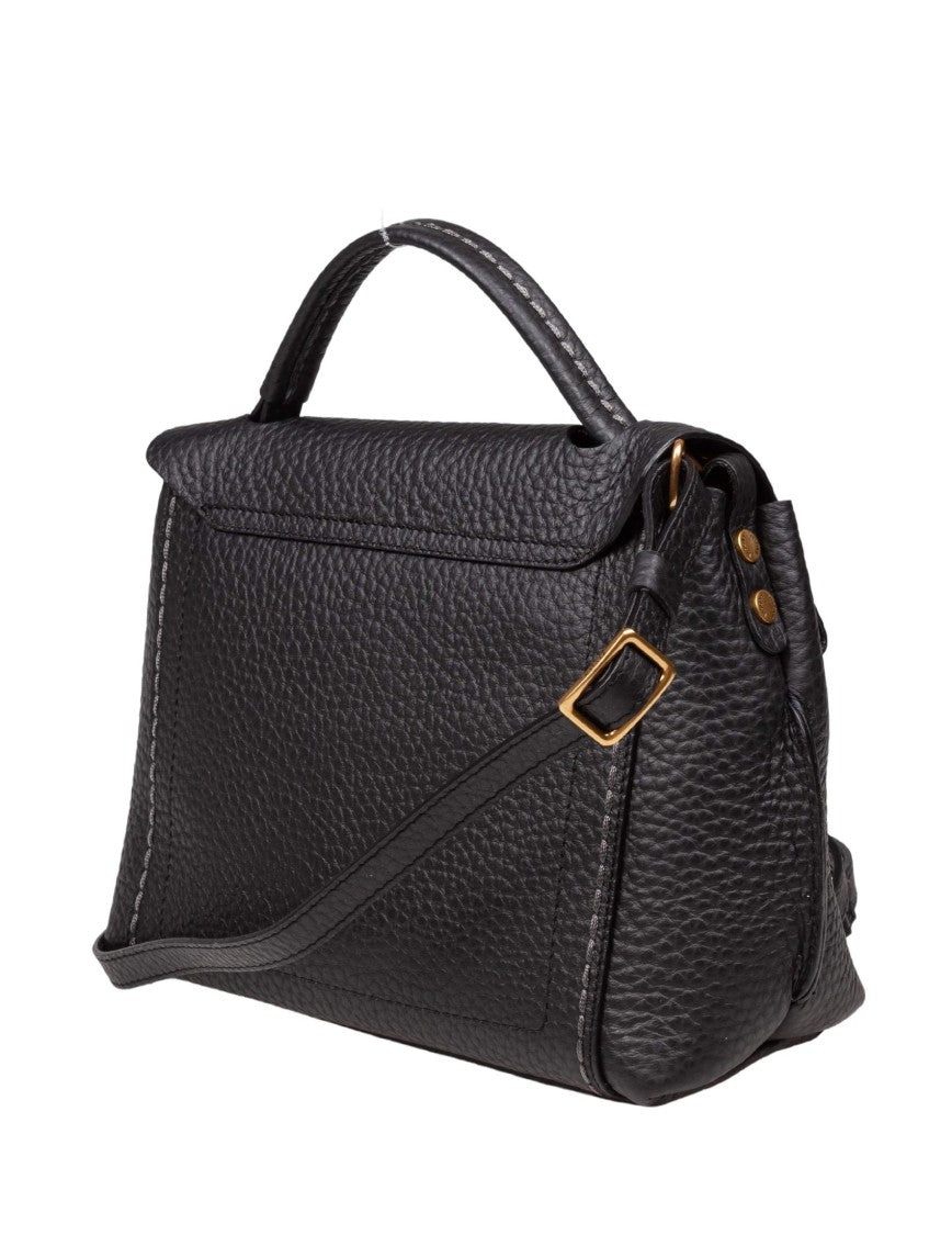 Visona 21570 Black Leather Handbag