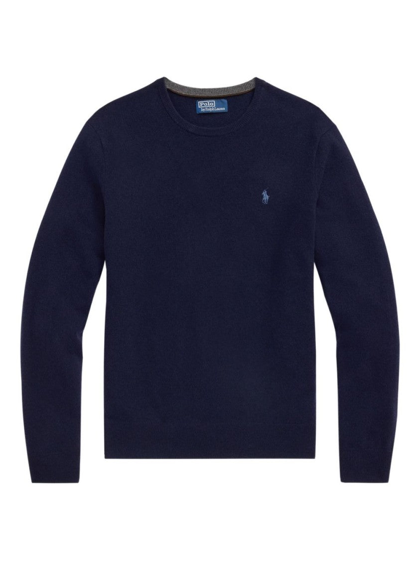 Polo Ralph Lauren Crew Neck Knit Sweater In Rich Deep Blue
