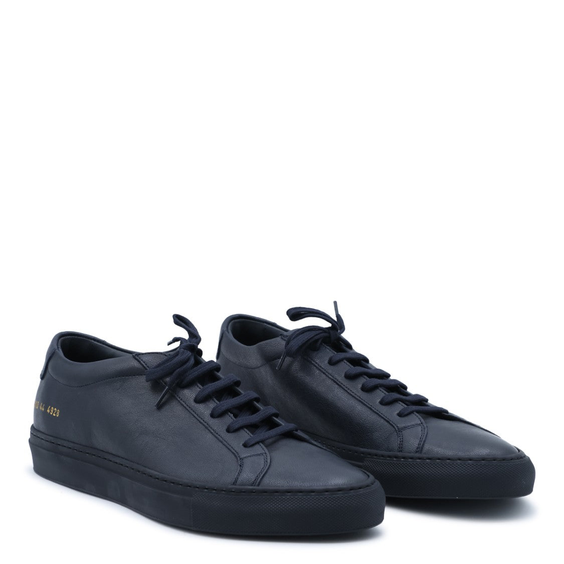 Common Projects Black Leather Gold Detail Sneakers