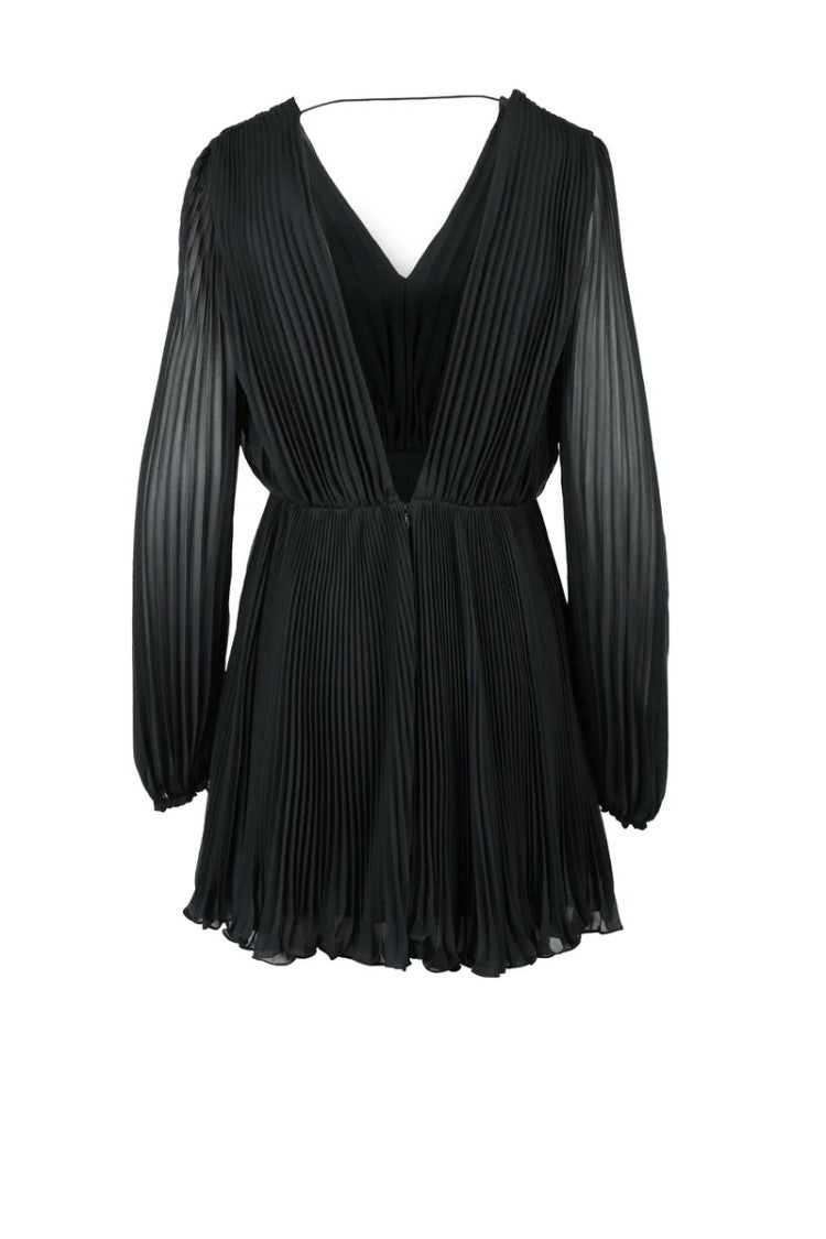 Max Mara Pleated Short Dress - Black
