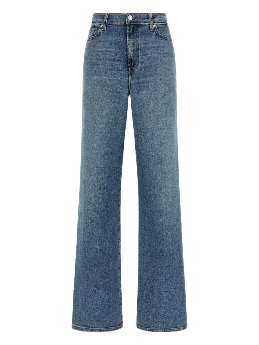 Seven Medium Waist Straight-Leg Denim Jeans With Front Zip Closure