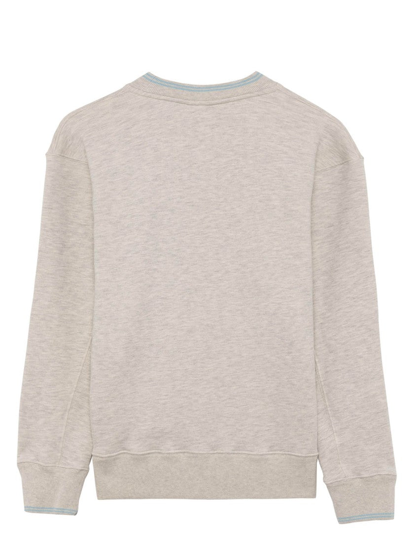 Autry Grey Cotton Blend College Sweatshirt With Screen-Printed Graphic