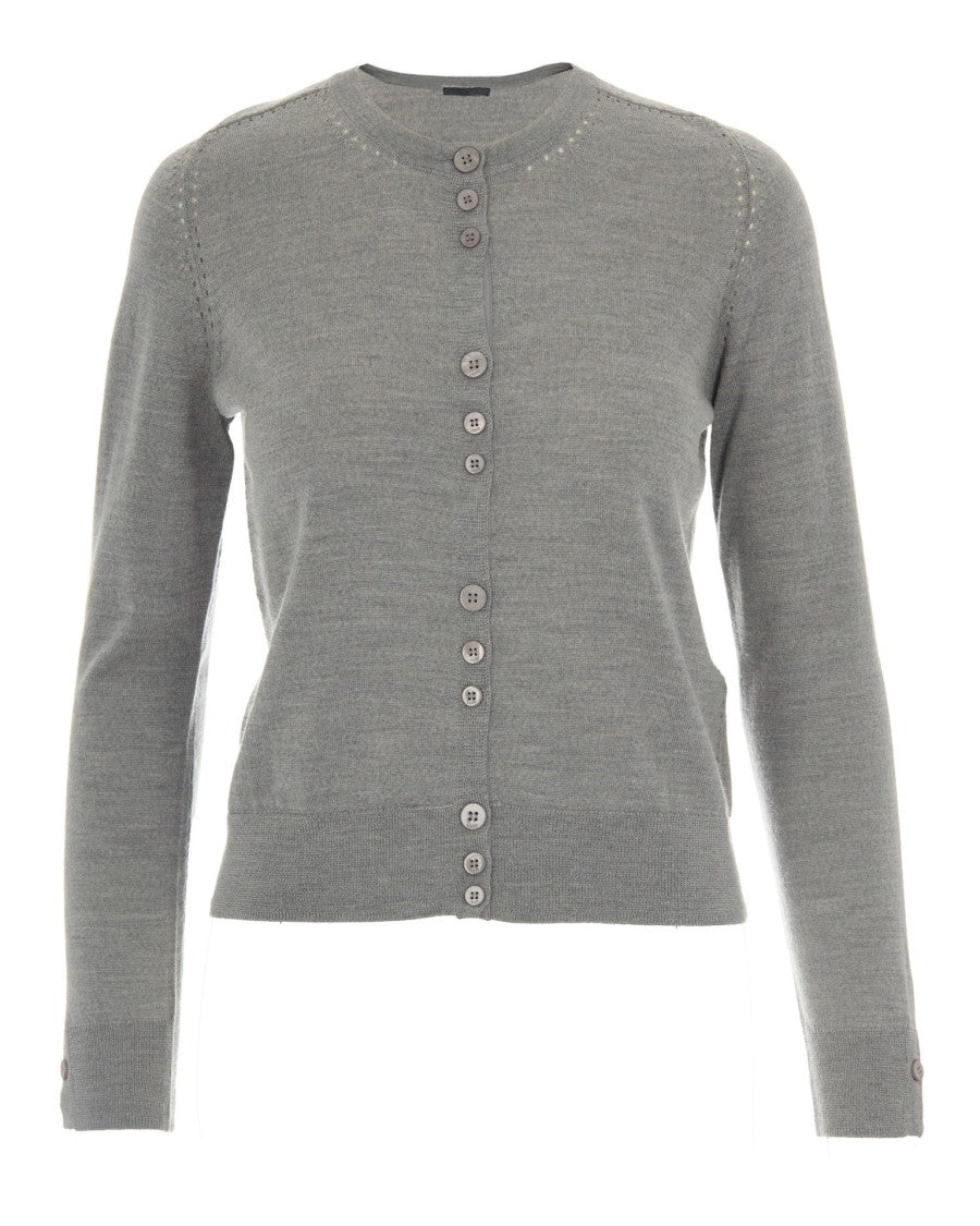 Liu Jo Gray Perforated Cardigan