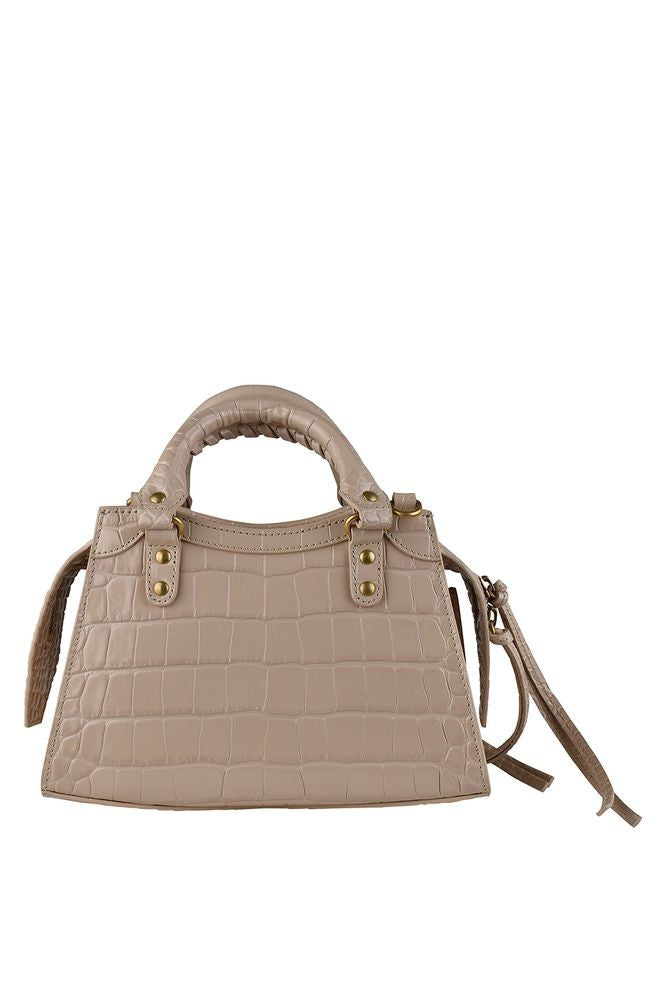 Balenciaga Beige Crocodile Leather Neo City Bag