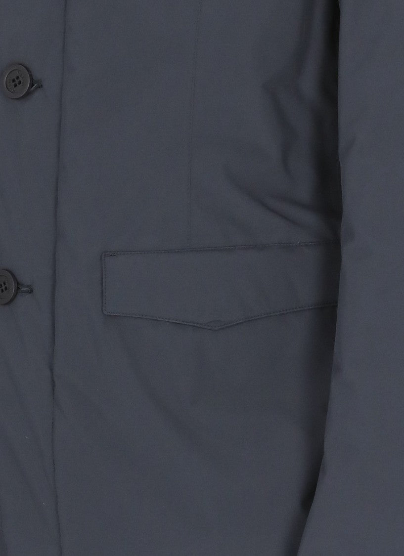 Herno Blue Removable Bib High Neck Down Jacket