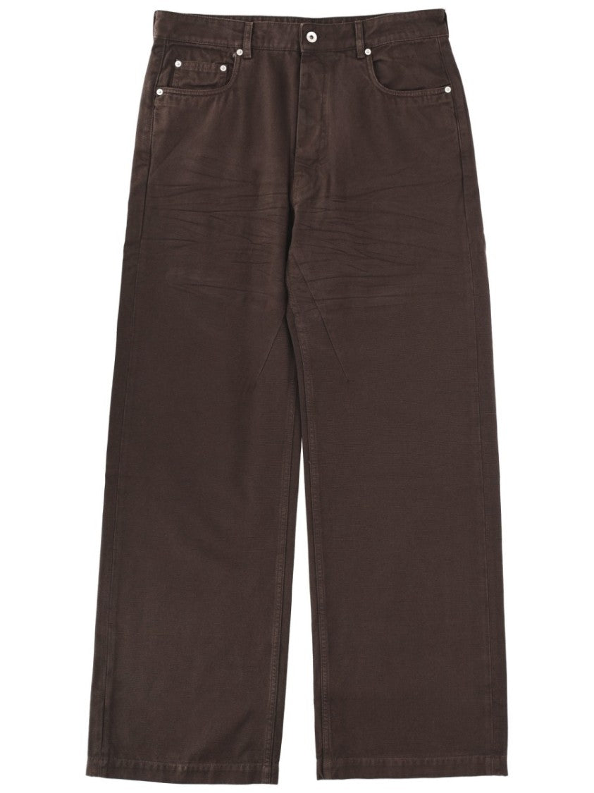 Drkshdw By Rick Owens Deep Brown Geth Wide-Leg Cotton Jeans