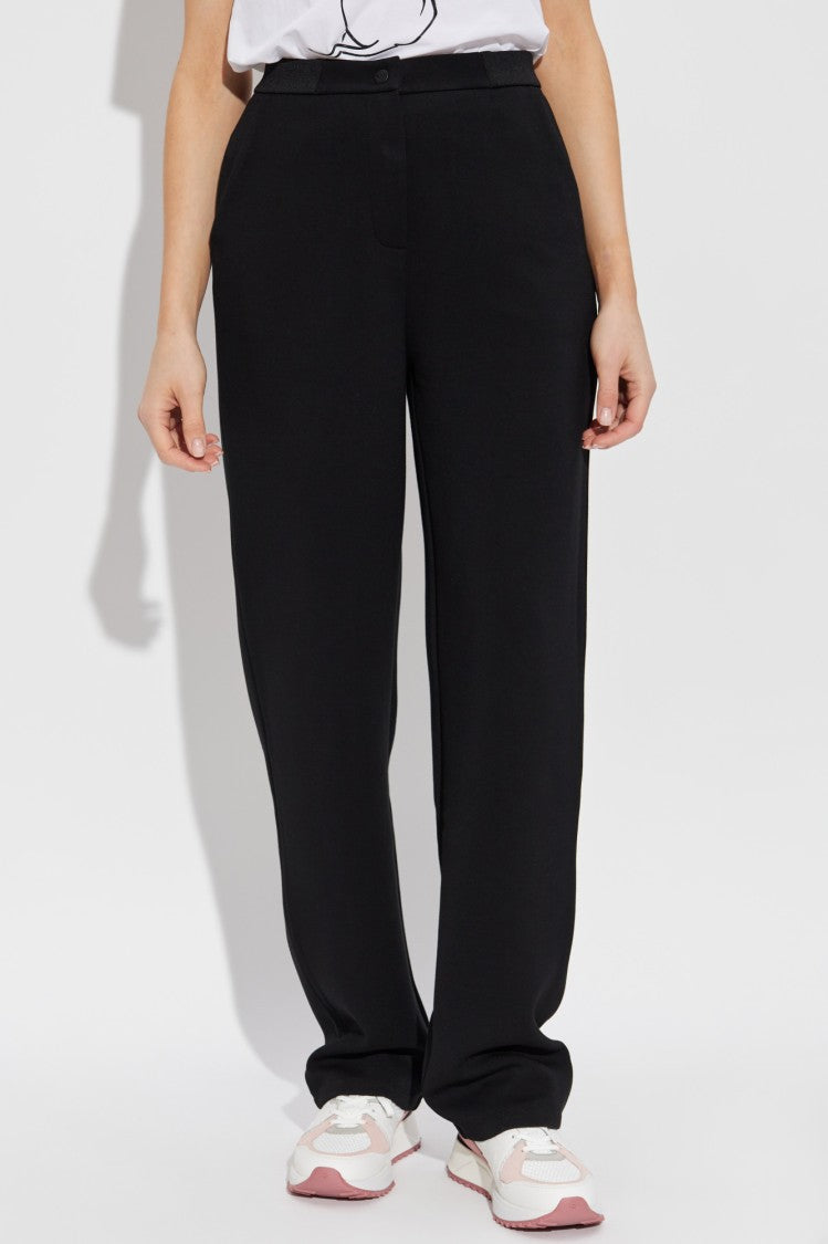 Emporio Armani High-Waisted Pants With Embossed Logo Detail