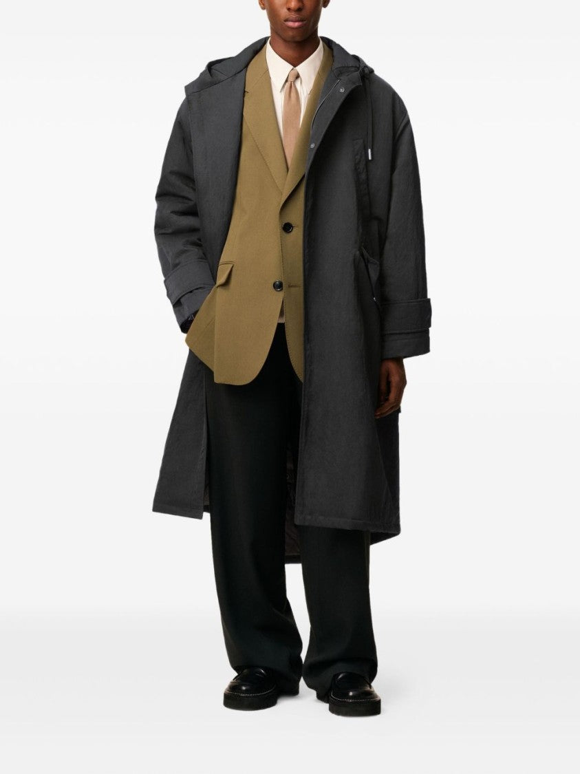 Ami Paris Anthracite Dark Gray Padded Hooded Jacket