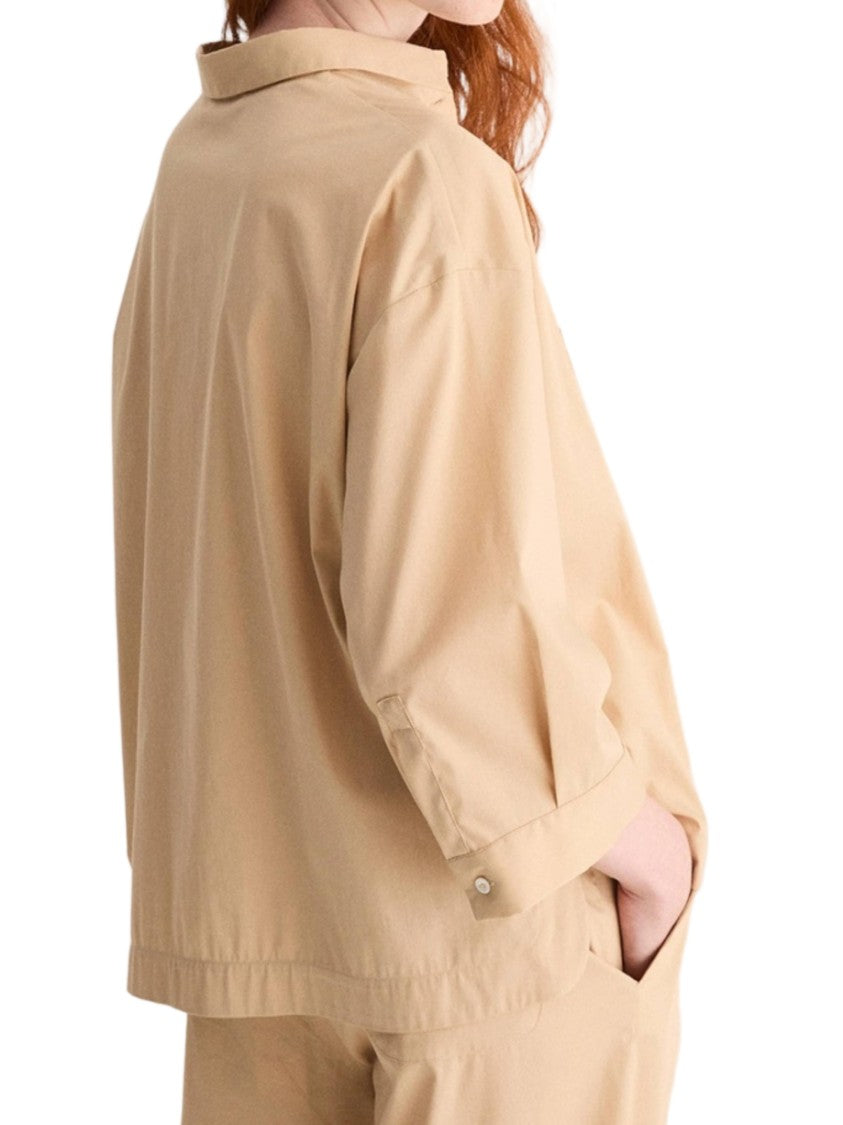 Biancalancia Boxy Beige Classic Collar Shirt