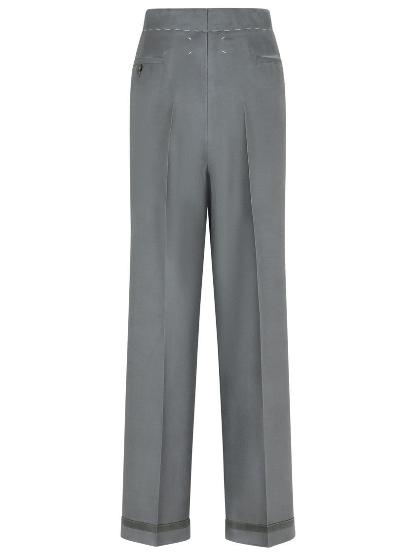 Maison Margiela Grey Mohair Blend Trousers