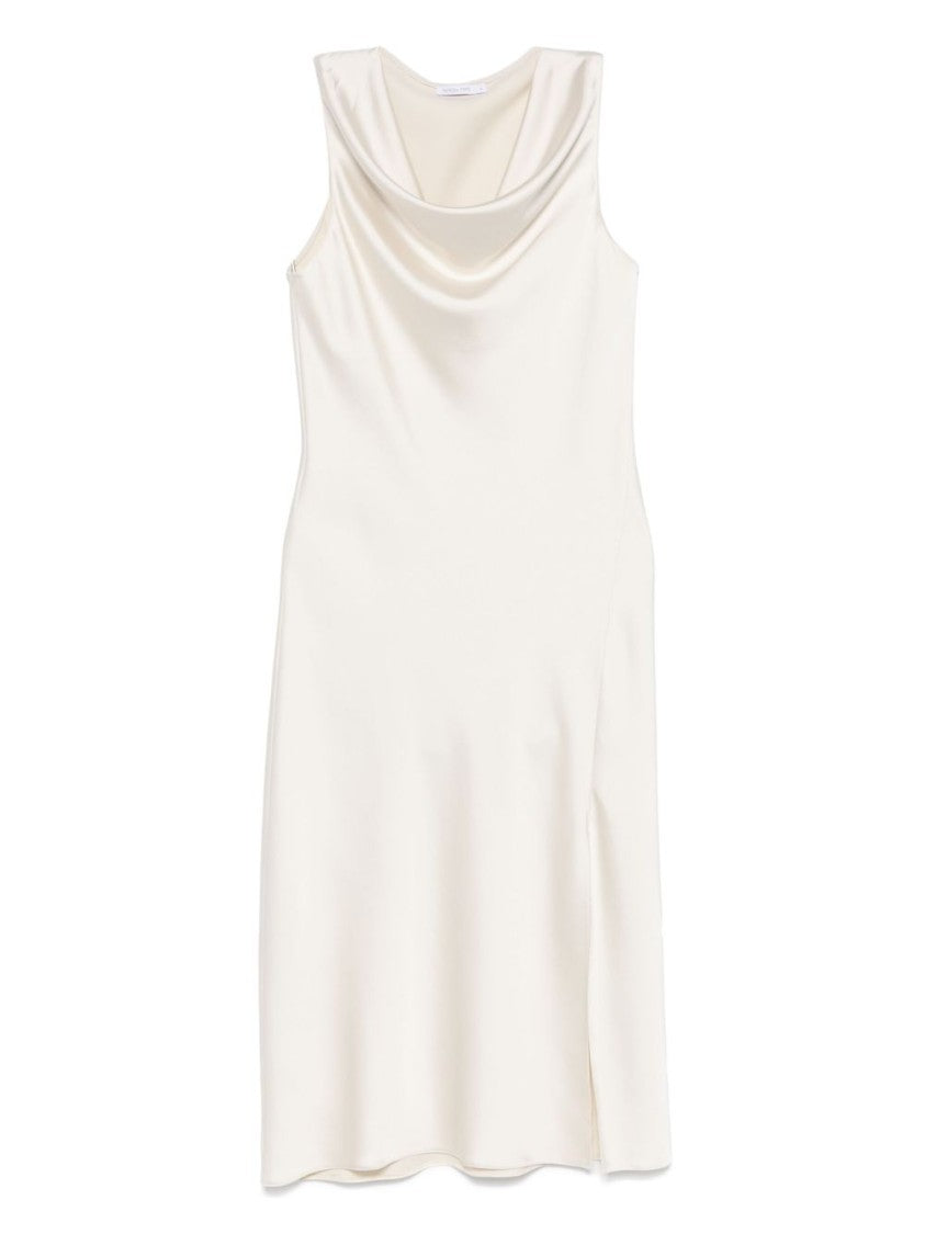 Patrizia Pepe Cowl Neck Midi Dress With Side Slit