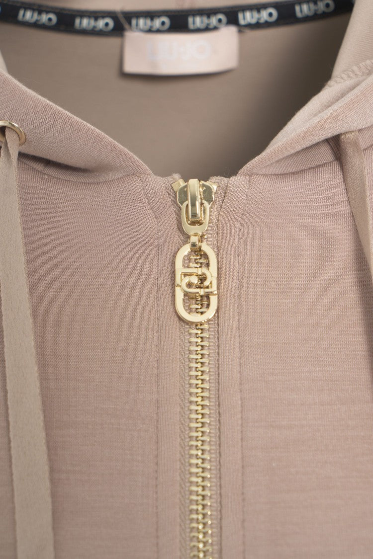 Liu Jo Hooded Sweatshirt With Rhinestones