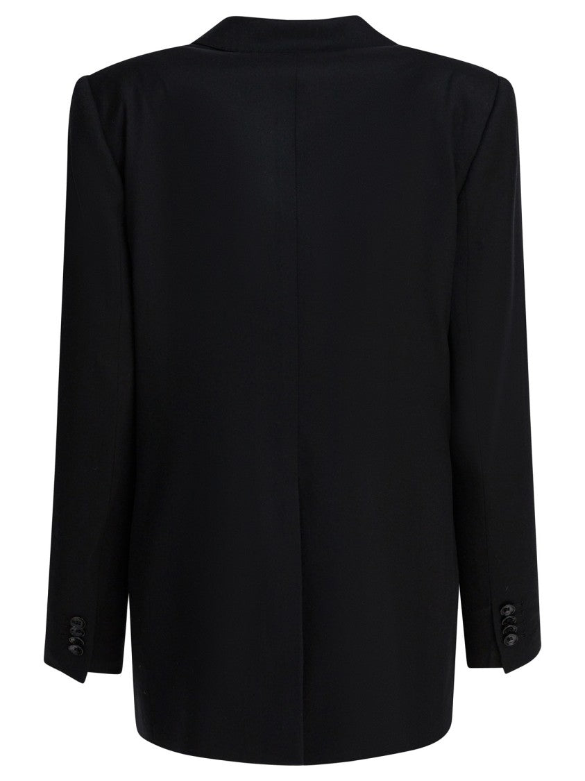 Tagliatore Double-Breasted Cupro Jacket With Notch Lapels