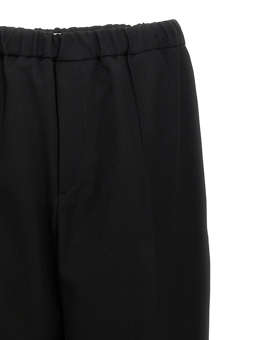 Jil Sander Relaxed-Fit Black Wool Trousers