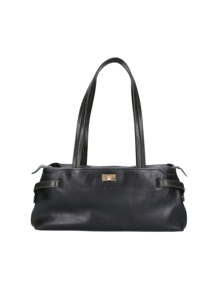 Anya Hindmarch Black Wilson Leather Shoulder Bag