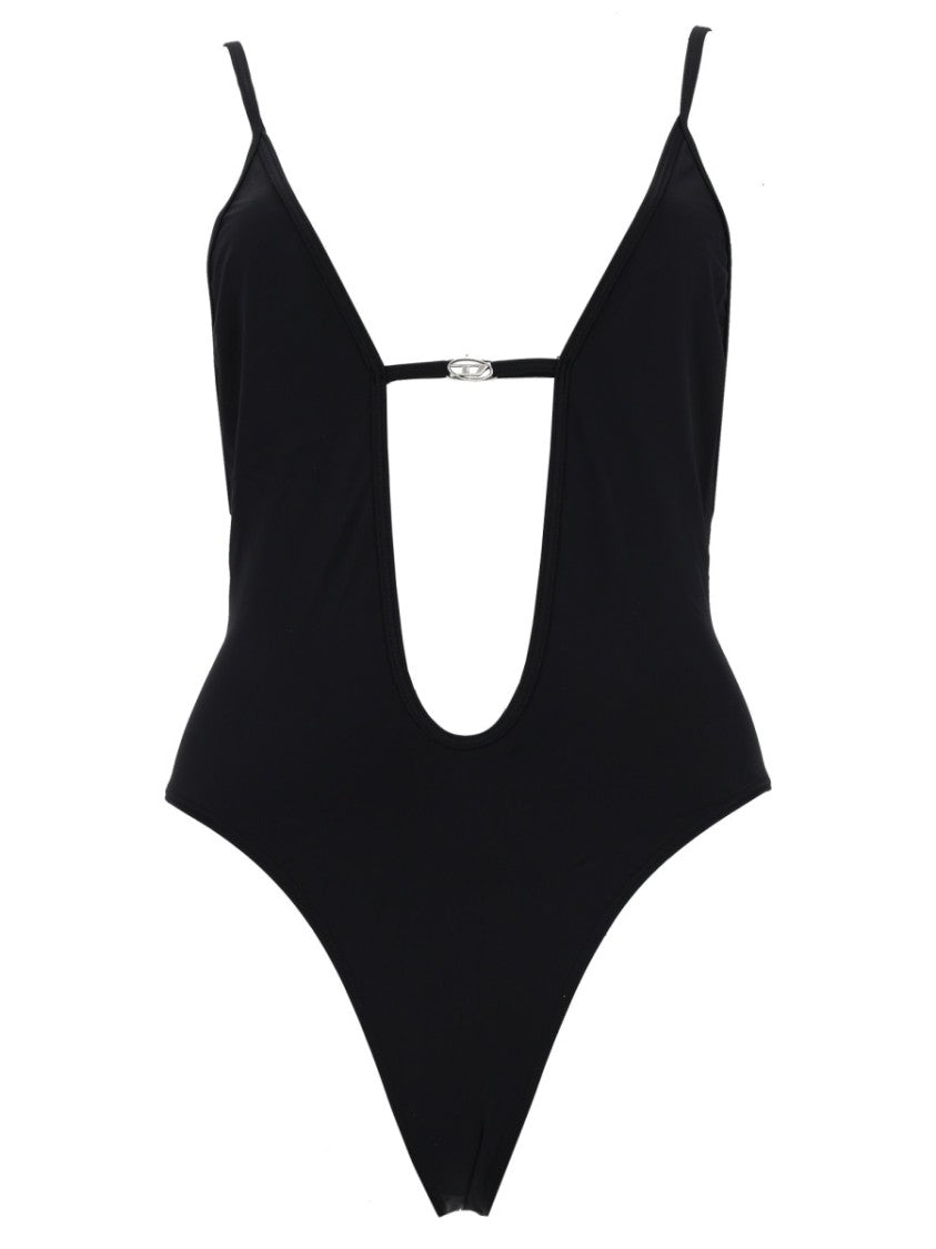 Diesel Deep Plunging High-Cut Leg Swimsuit