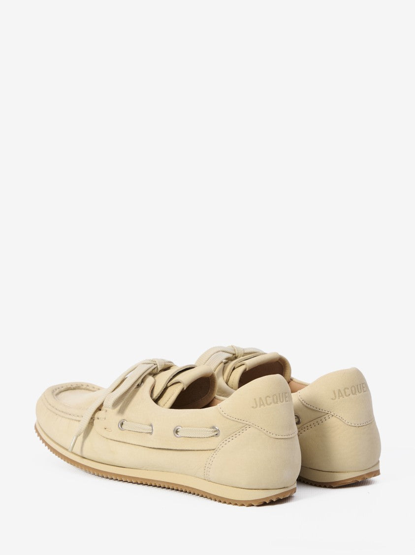 Jacquemus Moccasin-Toe Leather Loafers With Lace-Up Detail