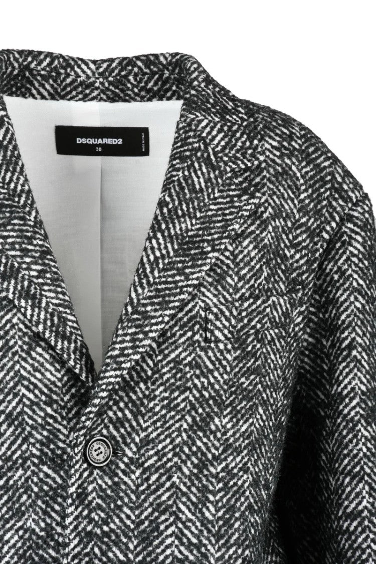 Dsquared2 Patterned Coat - Black/White