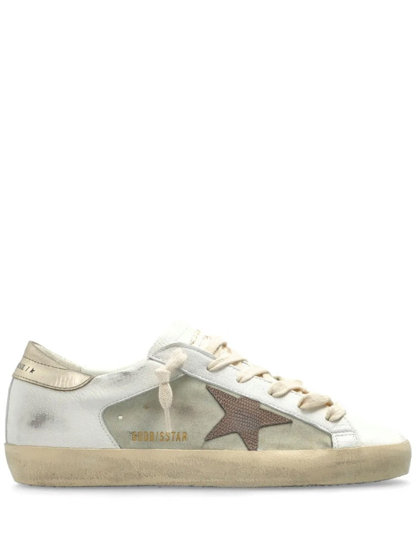 Golden Goose Vintage-Inspired White Sneakers With Star Detail