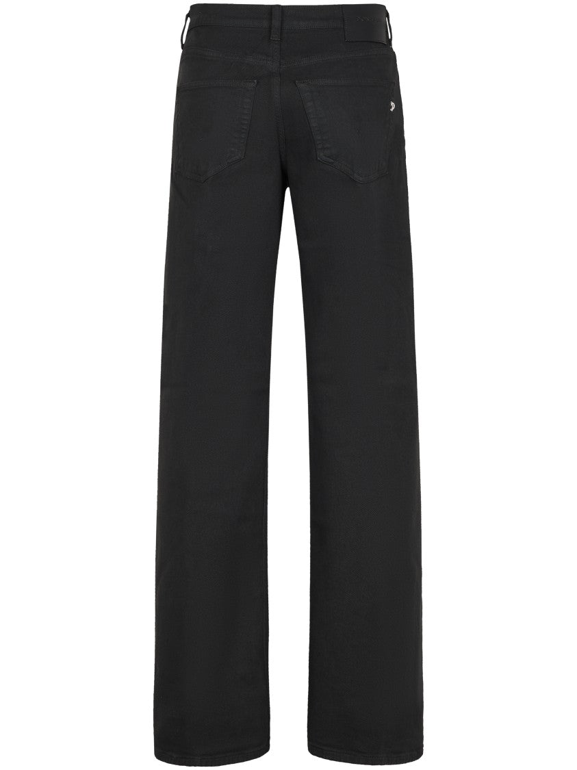 Dondup Wide Leg Trousers With Classic Five-Pocket Design