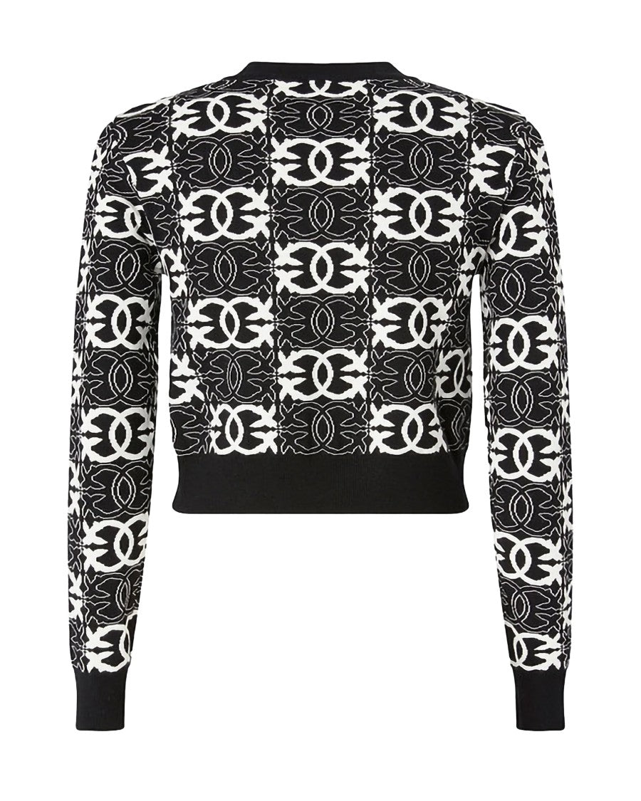 Pinko Gypsies Cropped Sweater – Black/White