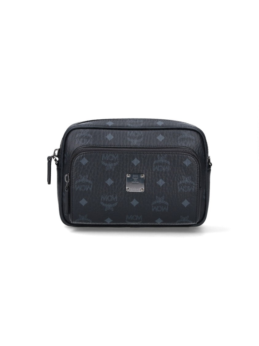 Mcm “Aren” Monogram Shoulder Bag – Black