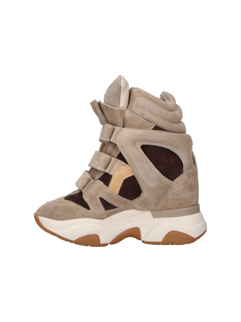Isabel Marant Brown Balskee Wedge Suede High-Top Sneakers