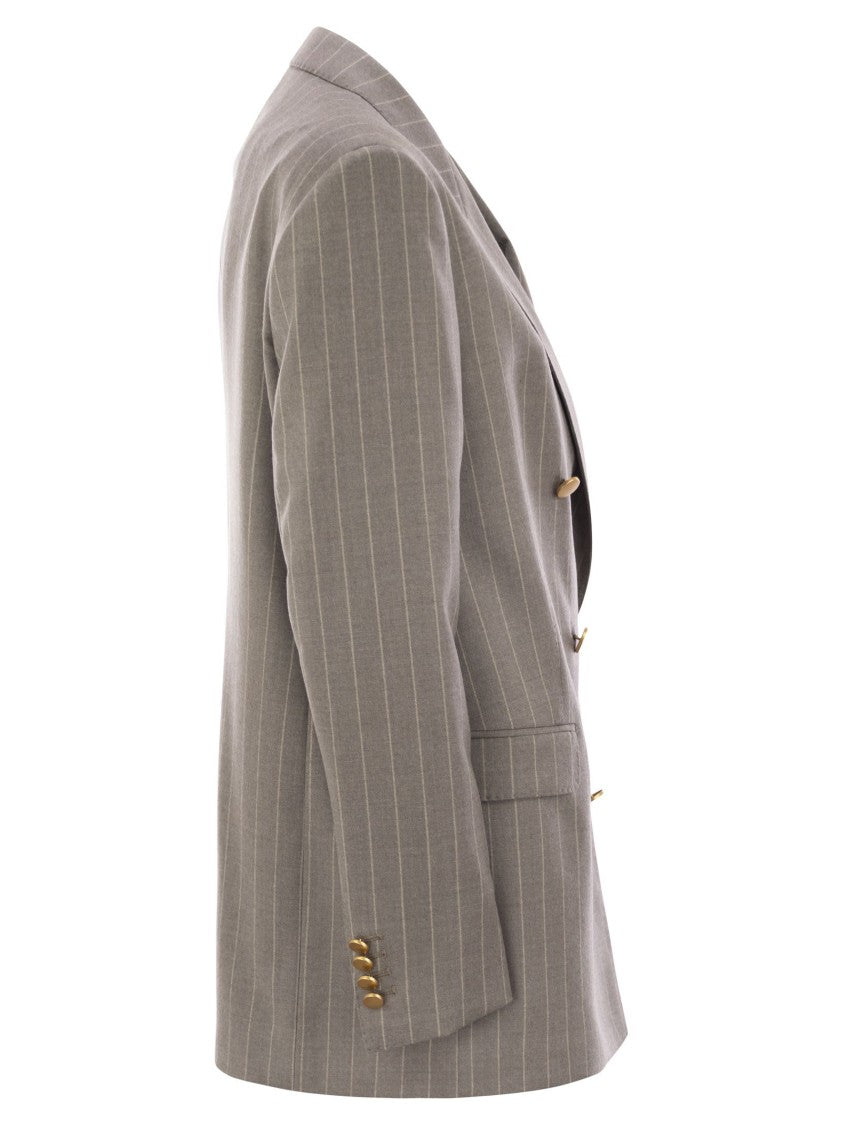 Tagliatore Stretch Wool Double-Breasted Pinstripe Blazer