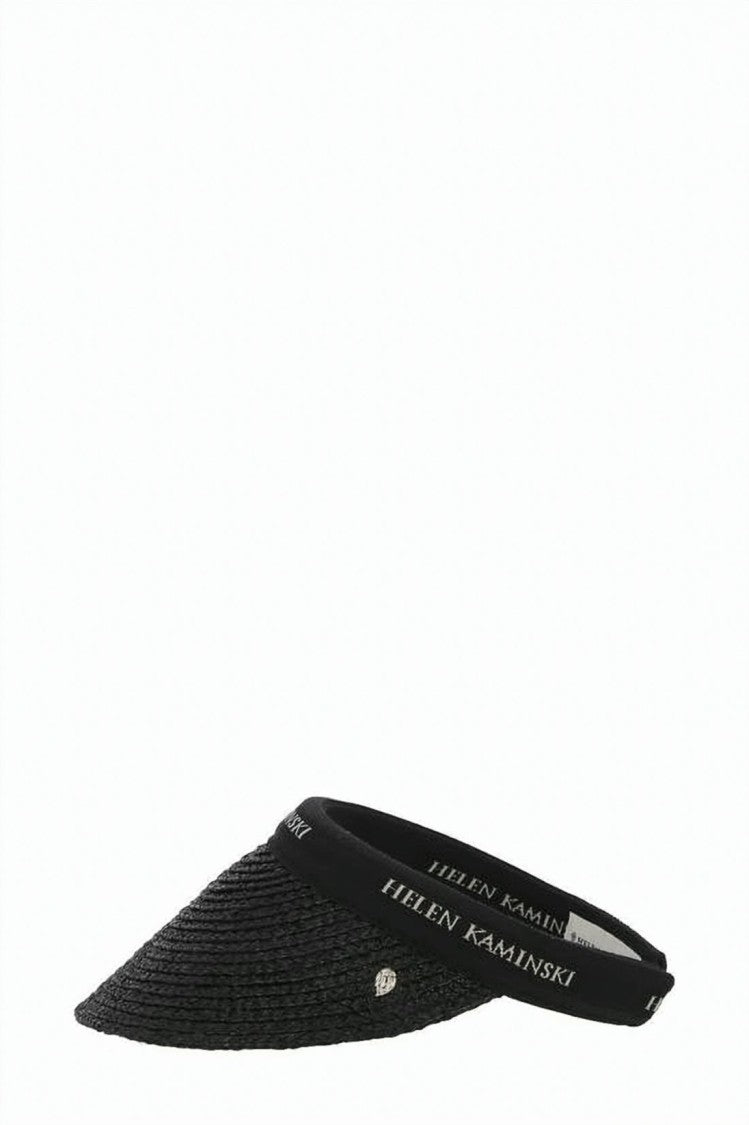 Helen Kaminski Woven Raffia Visor Hat With Curved Brim