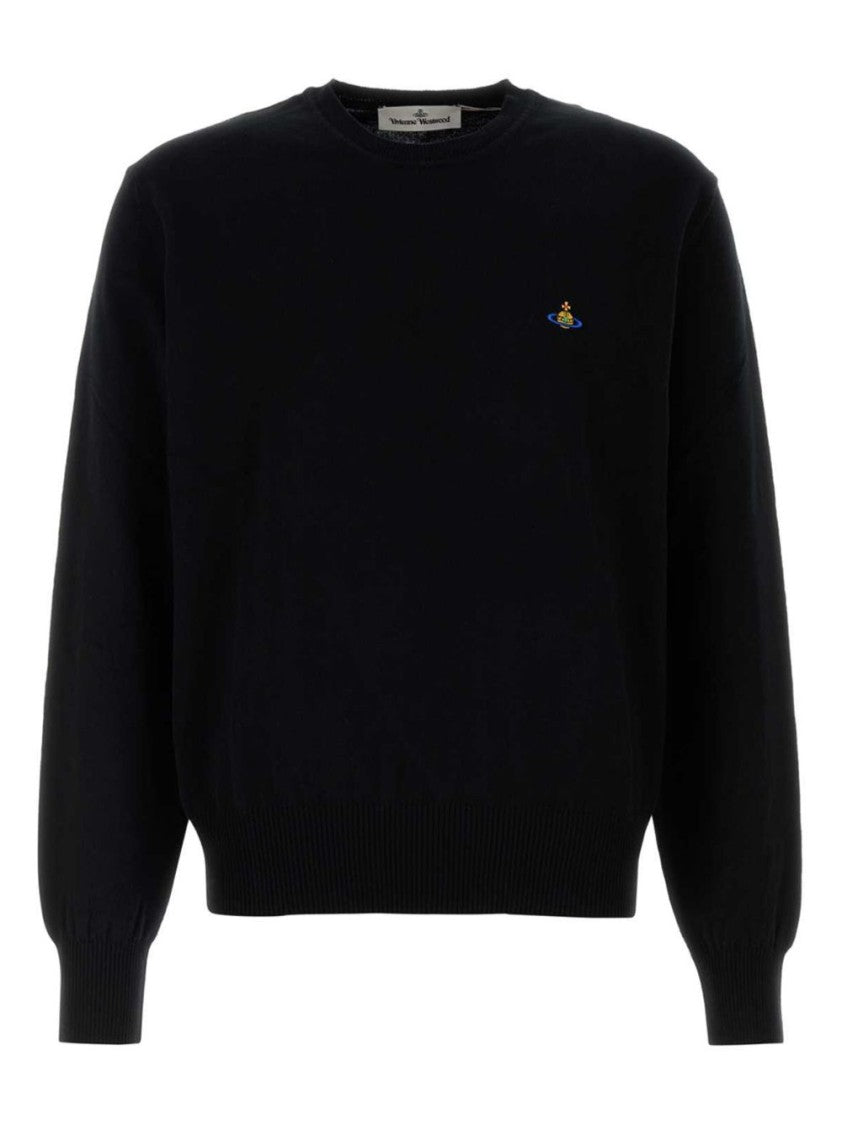 Vivienne Westwood Black Cotton-Cashmere Orb Emblem Sweater