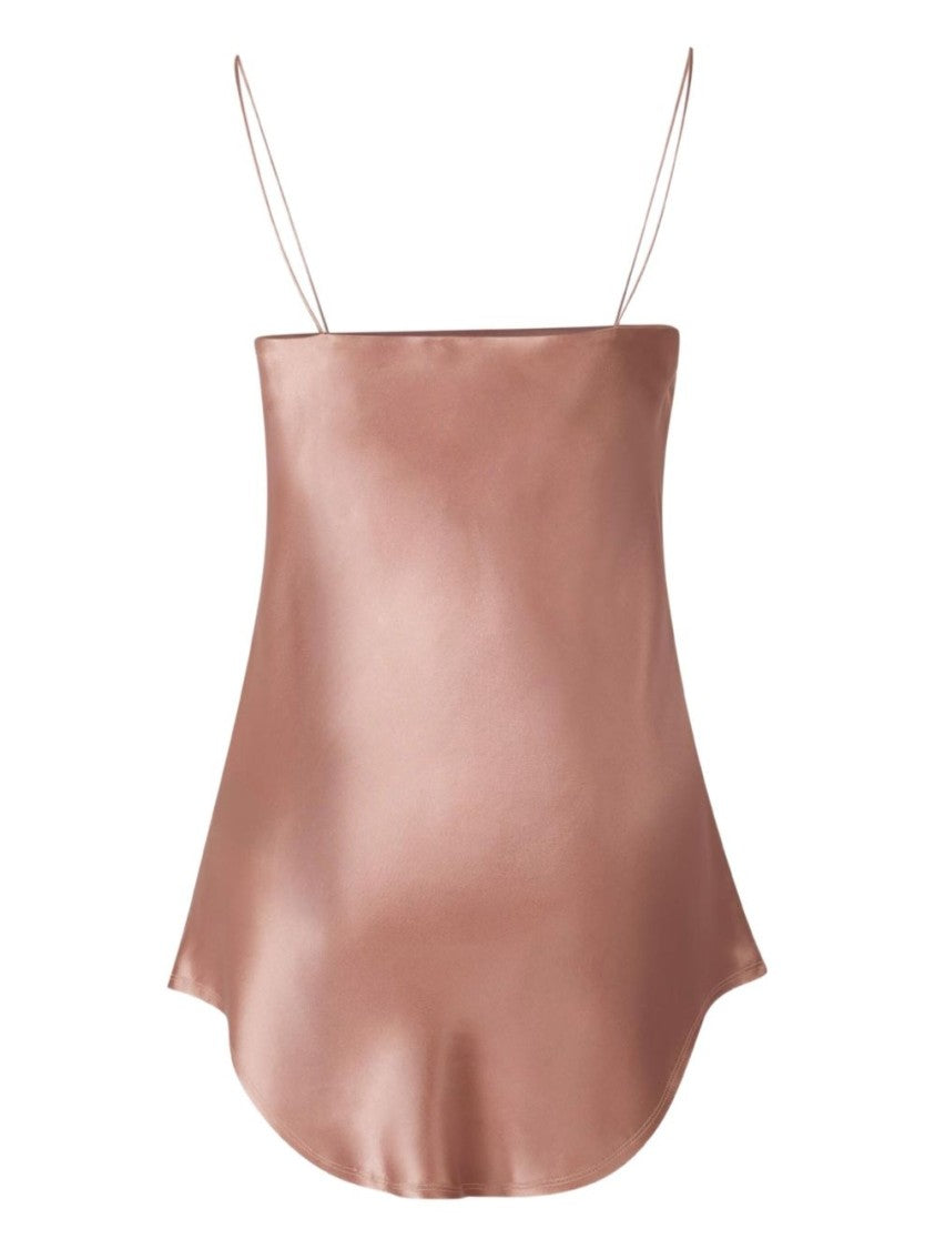 Balmain Rose Gold Cowl Neck Satin Top