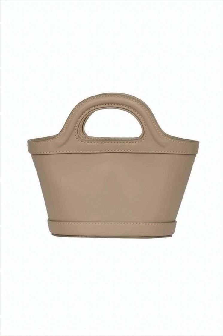 Marni Structured Calf Leather Tote Bag With Embossed Logo