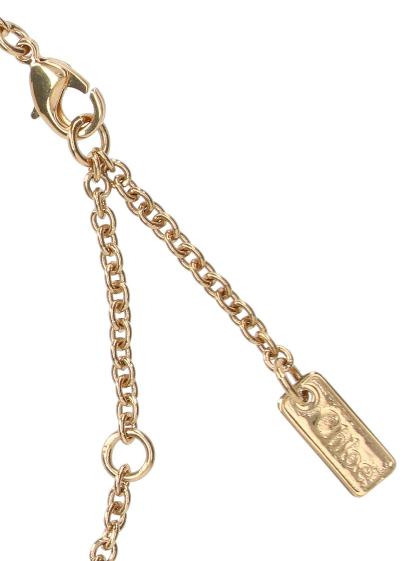 Chloé Gold-Tone Brass Necklace With Adjustable Charm Detail