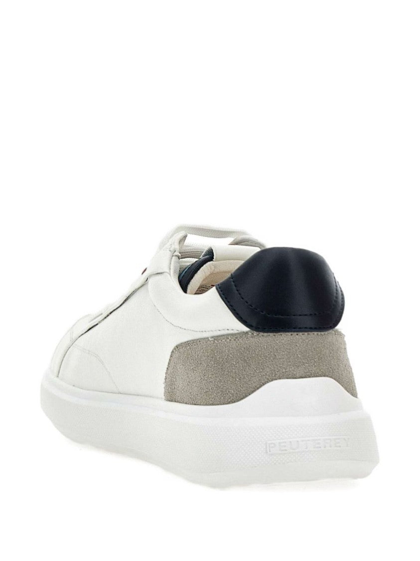Peuterey White Sneakers With Contrasting Branded Heel Counter