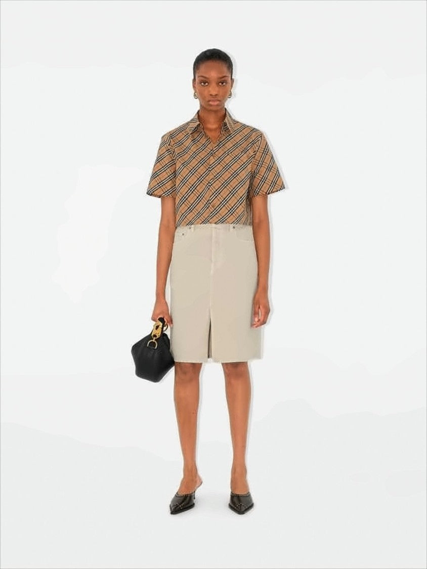 Burberry Cropped Check Pattern Blouse